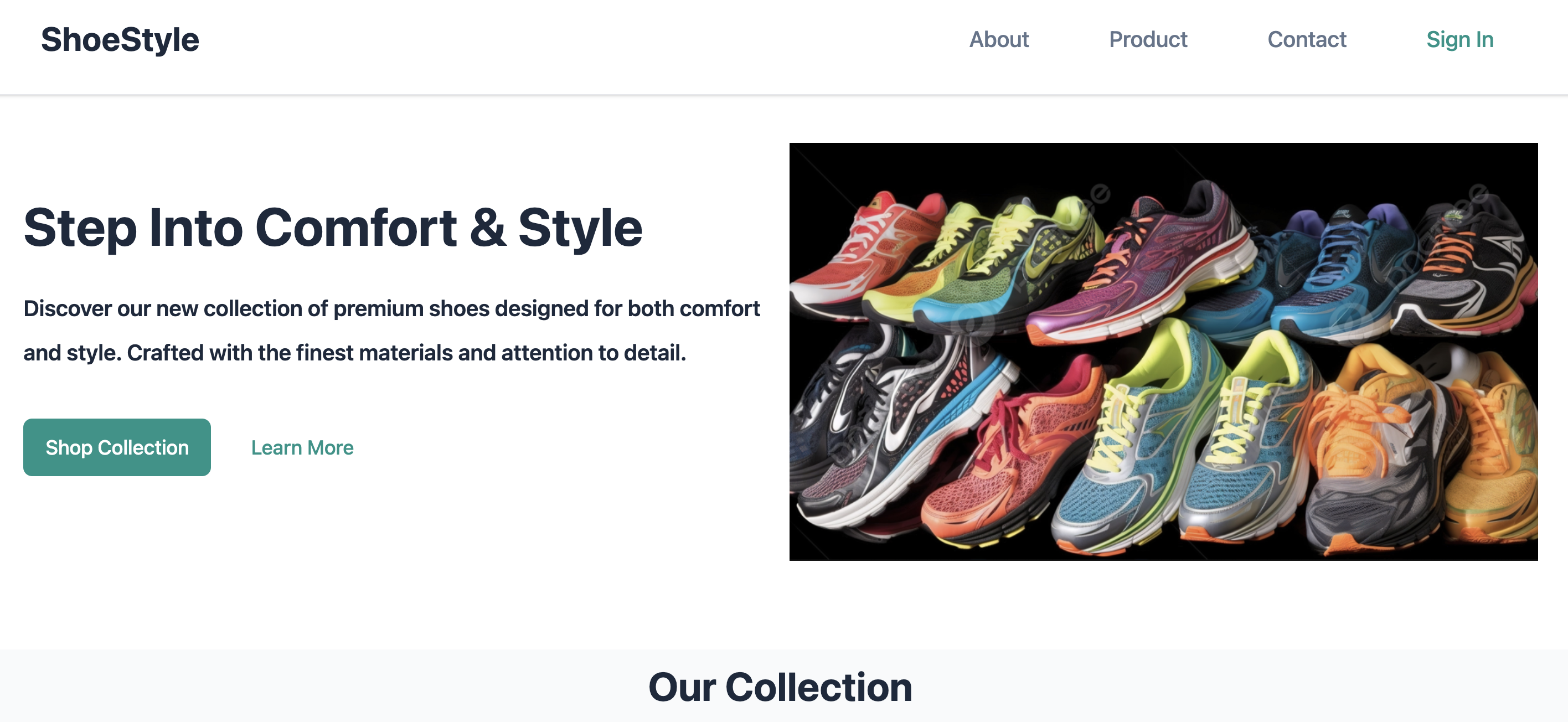 ShoeStyle Landing Page